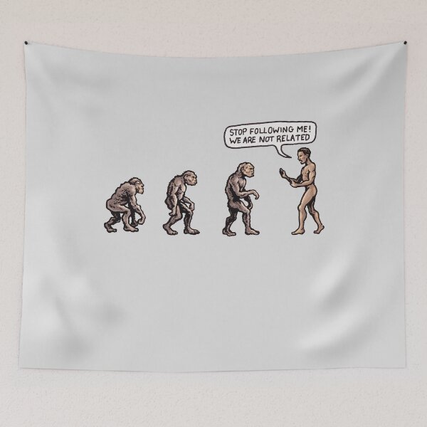 Item preview, Neanderthal Darwinian evolution race science creation humour designed and sold by Pelumii.