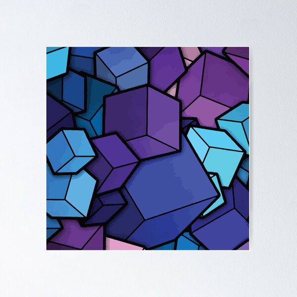 Item preview, Square and cubes pattern designed and sold by Ingrid Orlando Zon.