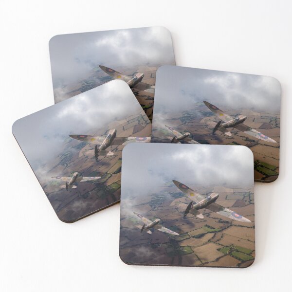 Item preview, Spitfires among low clouds designed and sold by Flight Artworks.