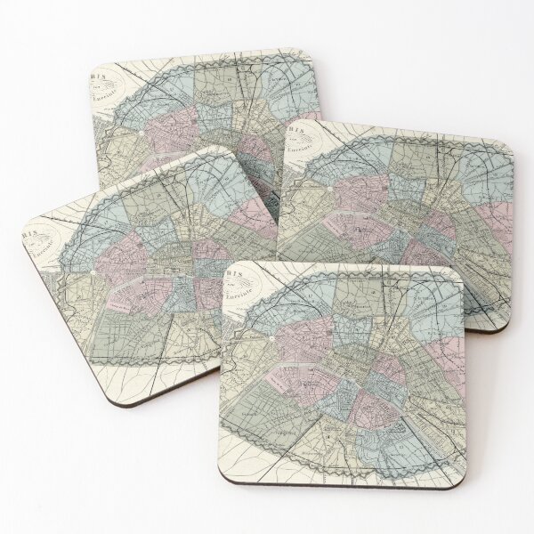 Item preview, Vintage Map of Paris France (1869) designed and sold by BravuraMedia.