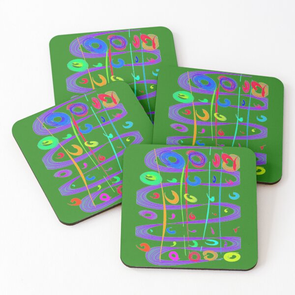 Item preview, green blue red circle green background  designed and sold by miaterinka.