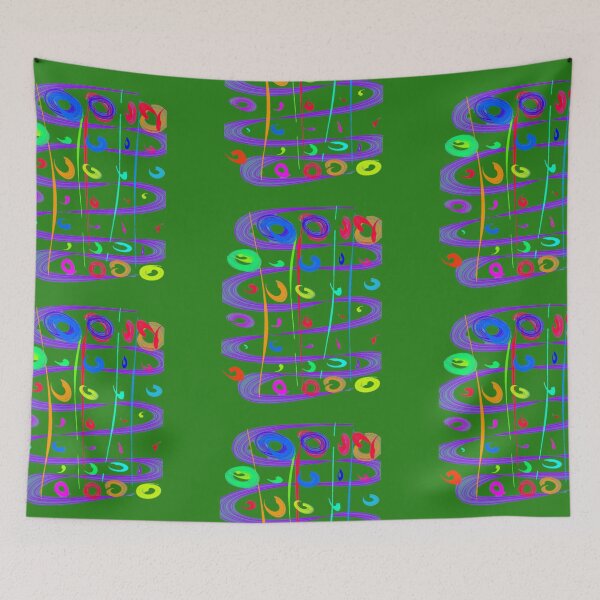 Item preview, green blue red circle green background  designed and sold by miaterinka.