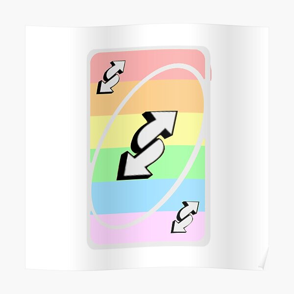 Queer Pride Flag Uno Reverse Card Poster By Livaroonie Redbubble