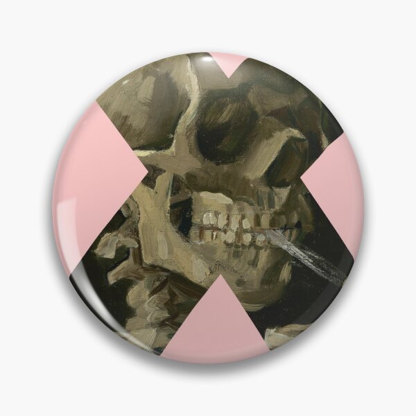 Item preview, van gogh smoking skeleton pink minimalist designed and sold by Maggie Hall.