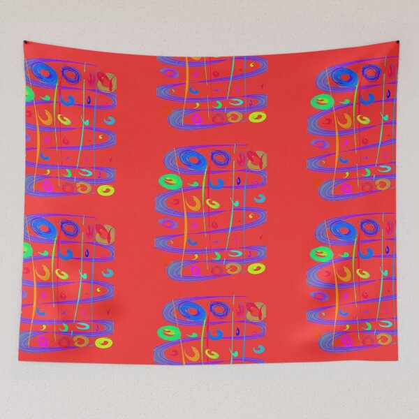 Item preview, green blue red circle red background  designed and sold by miaterinka.