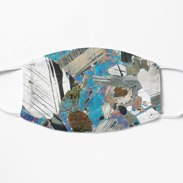 Gabbro from Huntly, Scotland rock thin section microscope photo - Scottish geology gift Flat Mask