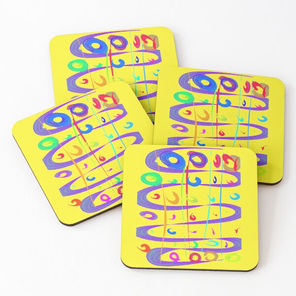 Item preview, green blue red circle yellow background  designed and sold by miaterinka.