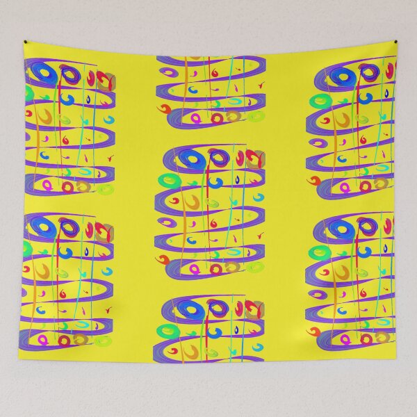 Item preview, green blue red circle yellow background  designed and sold by miaterinka.