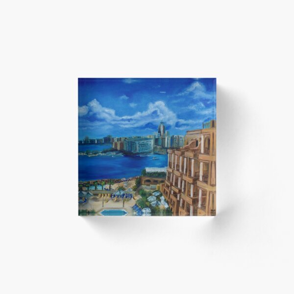 Malta Seascape Acrylic Block