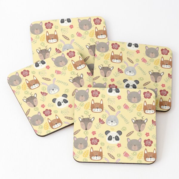 Item preview, Woodland animals kids pattern yellow background designed and sold by Arch4Design.