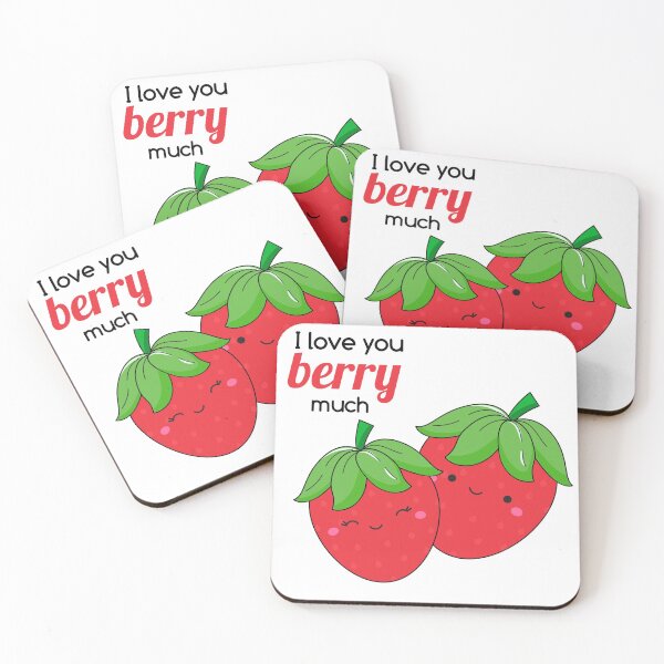 Item preview, Kawaii strawberries. I love you berry much. romantic berries designed and sold by GennyBunny.