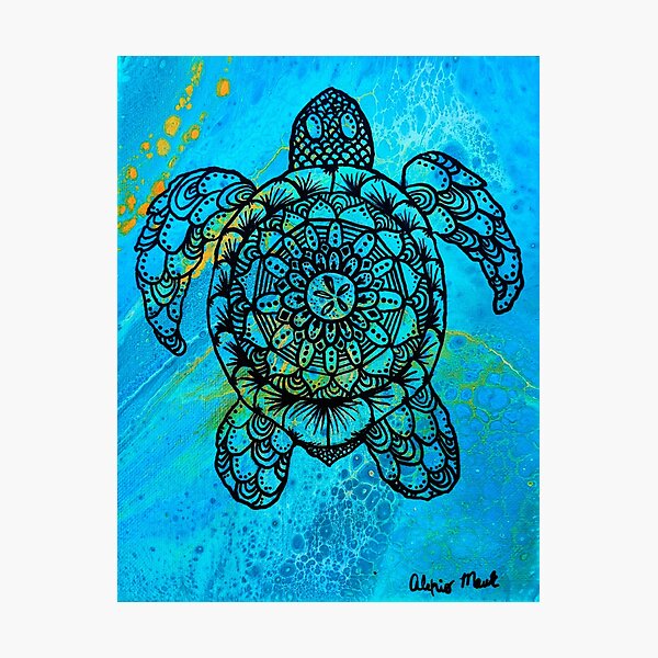 Item preview, mandala turtle designed and sold by HappyGeckos.