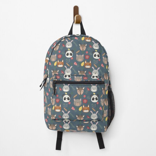 Item preview, Woodland animals kids pattern navy blue background designed and sold by Arch4Design.