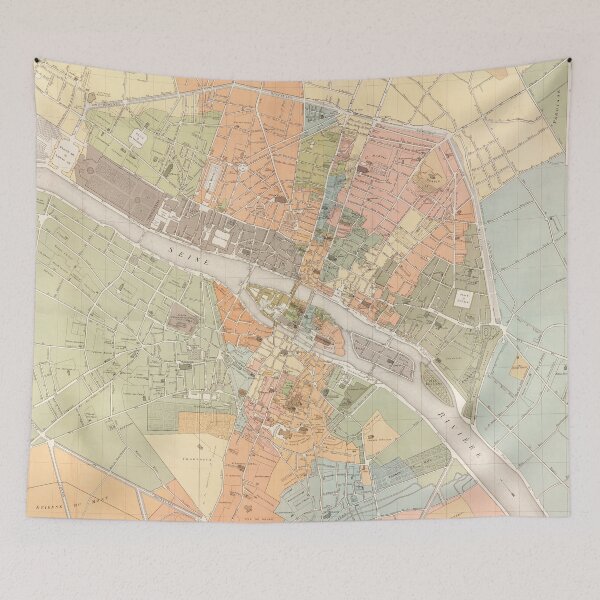Item preview, Vintage Map of Paris France (1904) designed and sold by BravuraMedia.