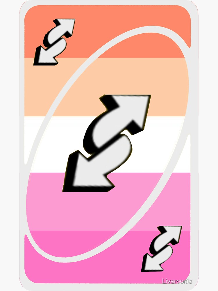 Uno Reverse Lesbian Pride Flag Sticker | Greeting Card