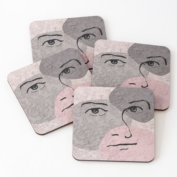 Item preview, Abstract Face design on pink background. decorating, interiors designed and sold by jayne0524.