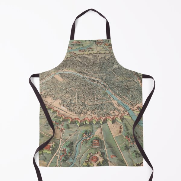 Item preview, Vintage Paris France Environs Map (1870) designed and sold by BravuraMedia.