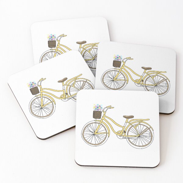 Item preview, yellow bike with flowers designed and sold by katiesully99.
