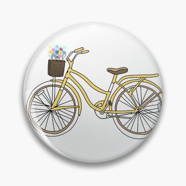 Item preview, yellow bike with flowers designed and sold by katiesully99.