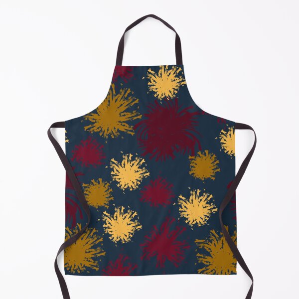 Item preview, Red Ochre and Yellow Flowers on Blue designed and sold by BlertaDK.