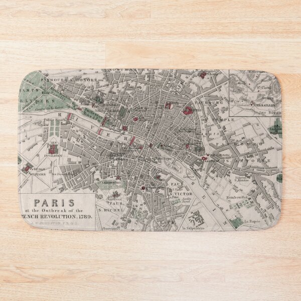 Item preview, Vintage Map of Paris France (1789) designed and sold by BravuraMedia.