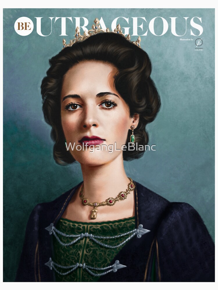 Thumbnail 6 of 6, Premium T-Shirt, Phoebe Waller-Bridge Painted Portrait designed and sold by WolfgangLeBlanc.