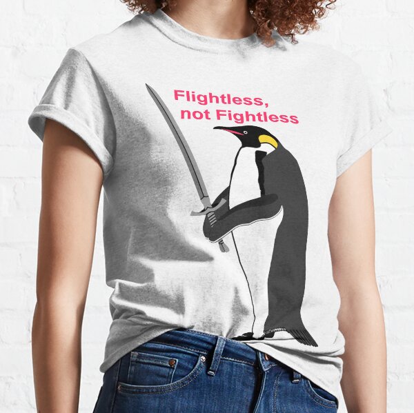 Schwert schwingender Pinguin Classic T-Shirt