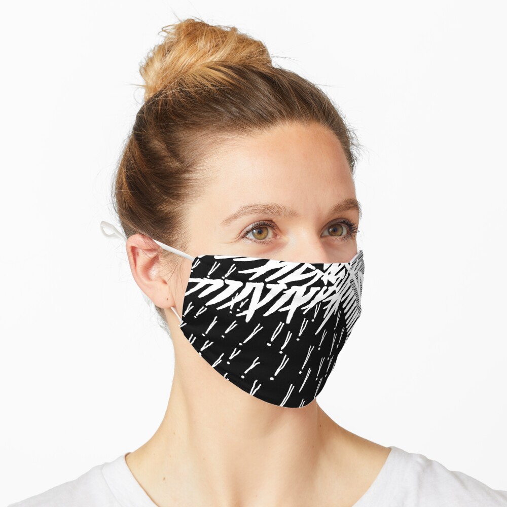 Tropical Rain Prime White on Black Mask