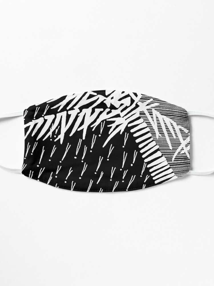 Alternate view of Tropical Rain Prime White on Black Mask