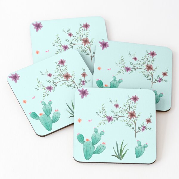 Item preview, wild Cactus watercolor flowers  designed and sold by vidyaroul.