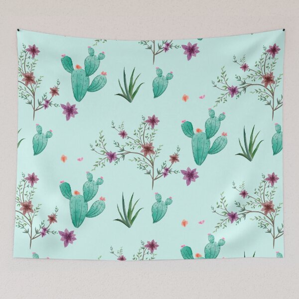 Item preview, wild Cactus watercolor flowers  designed and sold by vidyaroul.