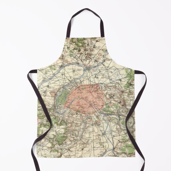 Item preview, Vintage Paris France Environs Map (1882) designed and sold by BravuraMedia.