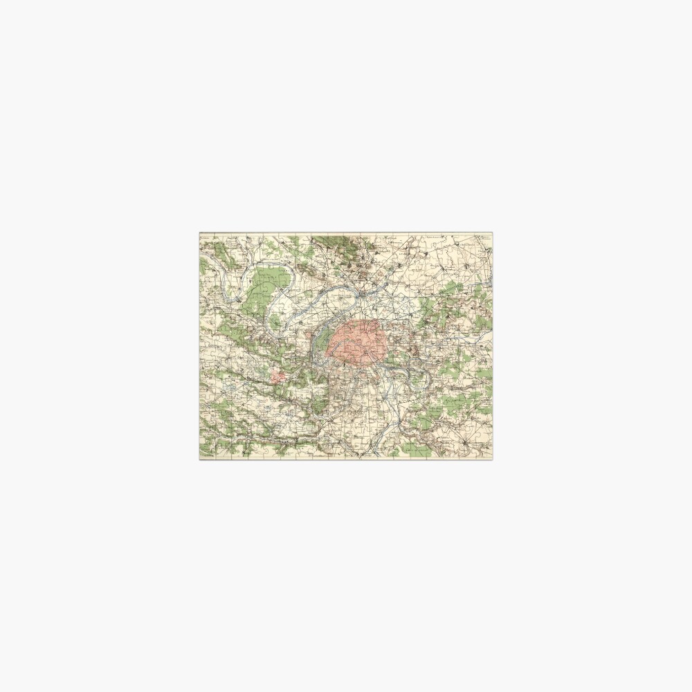 Vintage Paris France Environs Map (1882) Jigsaw Puzzle