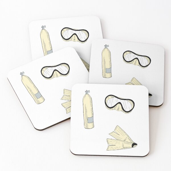Item preview, yellow scuba gear sticker pack designed and sold by Abbygcarter.