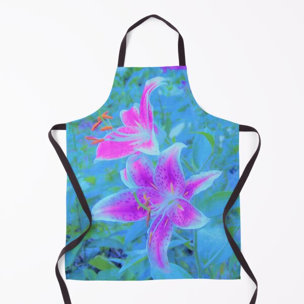 Item preview, Fuchsia Stargazer Lilies in the Blue Garden designed and sold by myrubiogarden.