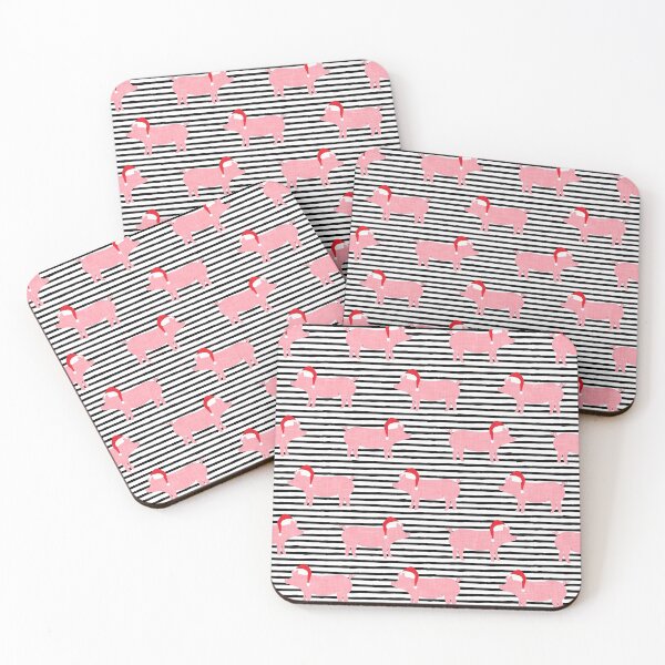 Item preview, Christmas Pigs - Holiday Farm - black stripes designed and sold by littlearrow.