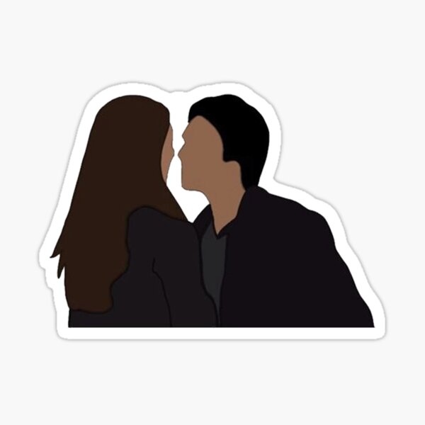 Delena First Kiss Sticker for Sale by Sofmacias