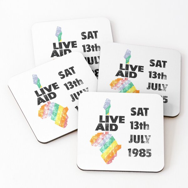 Item preview, Live Aid 1985 black and colors designed and sold by Andrea Gatti Art.