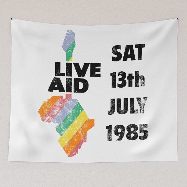 Item preview, Live Aid 1985 black and colors designed and sold by Andrea Gatti Art.