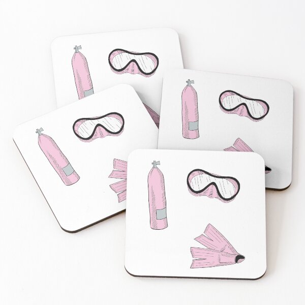 Item preview, pink scuba gear sticker pack designed and sold by Abbygcarter.