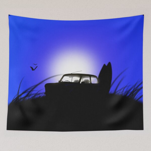 Item preview, Classic Mini Sunset Surfboard Blue designed and sold by jdm1981.