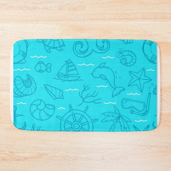 Item preview, Oceanblue Seamless Pattern With Sea wildlife designed and sold by Mahe Jabeen.