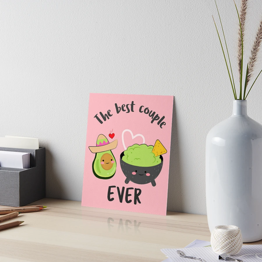 Cute avocado couple and hearts with love message Cutting Board by  ErikaVectorika