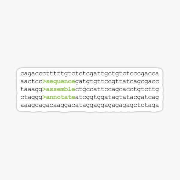 Bioinformatics Genome Sequence Assemble Annotate DNA Green Sticker