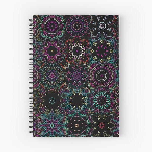 Item preview, Black Rainbow Multicolor Lines Mandala designed and sold by GloomyLand.