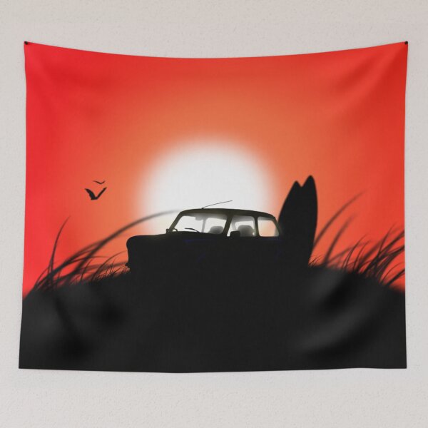 Item preview, Classic Mini Sunset Surfboard Red designed and sold by jdm1981.