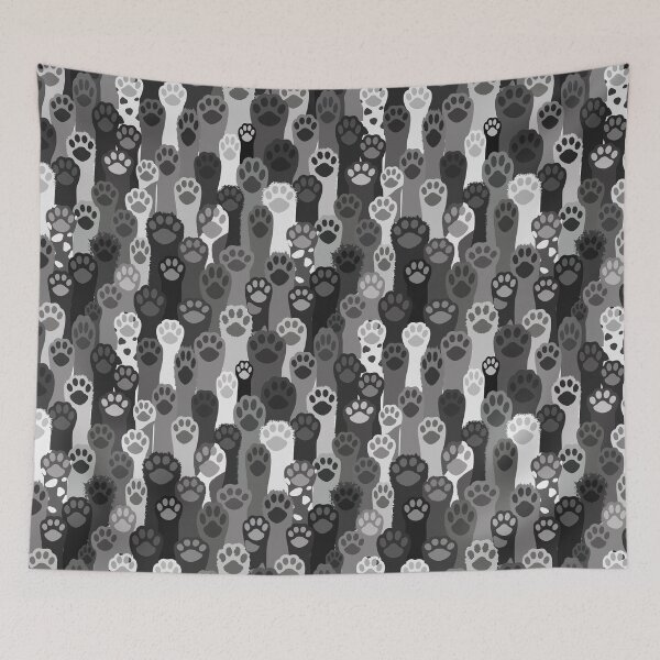 Aperçu de l'œuvre Motif Pawsome - Noir et blanc créée et vendue par Tillowin.