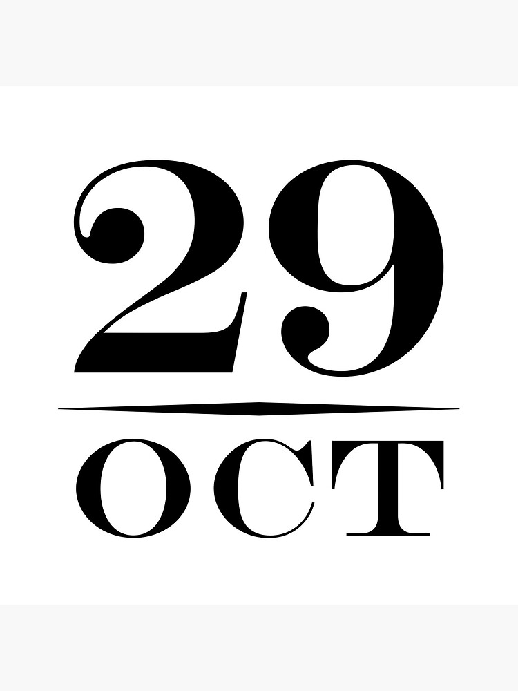 "29th October" Sticker for Sale by BoeJ Redbubble