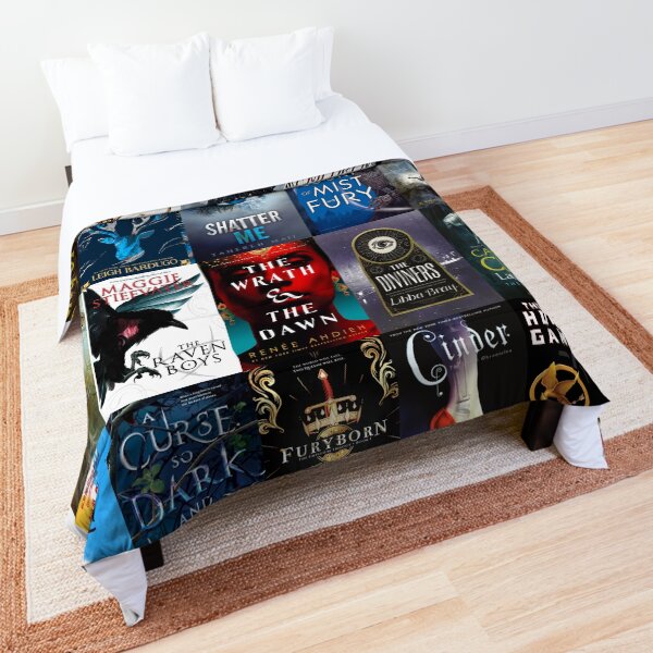 Popular ya fantasy book cover collage Comforter
