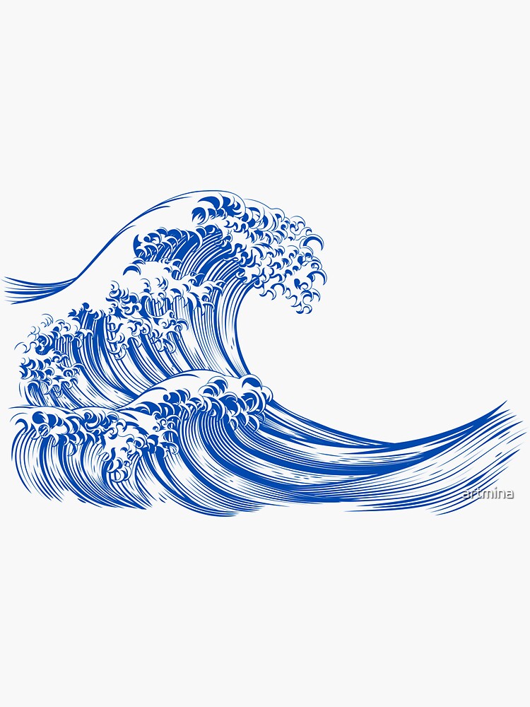 Blue Waves Aesthetic Sticker